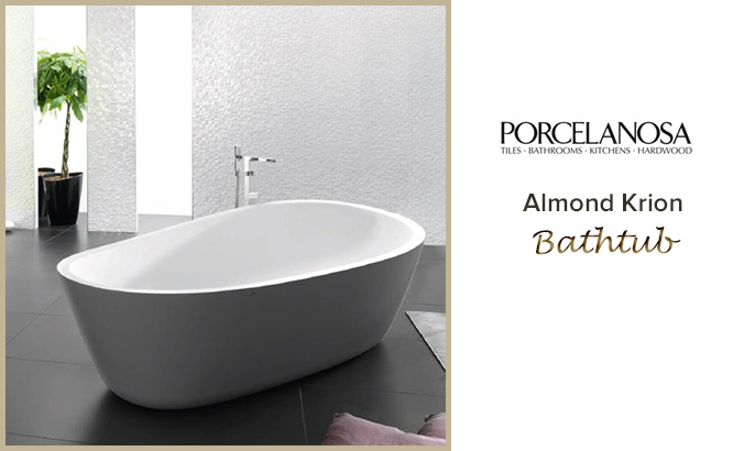 Porcelanosa Almond Krion Bathtub