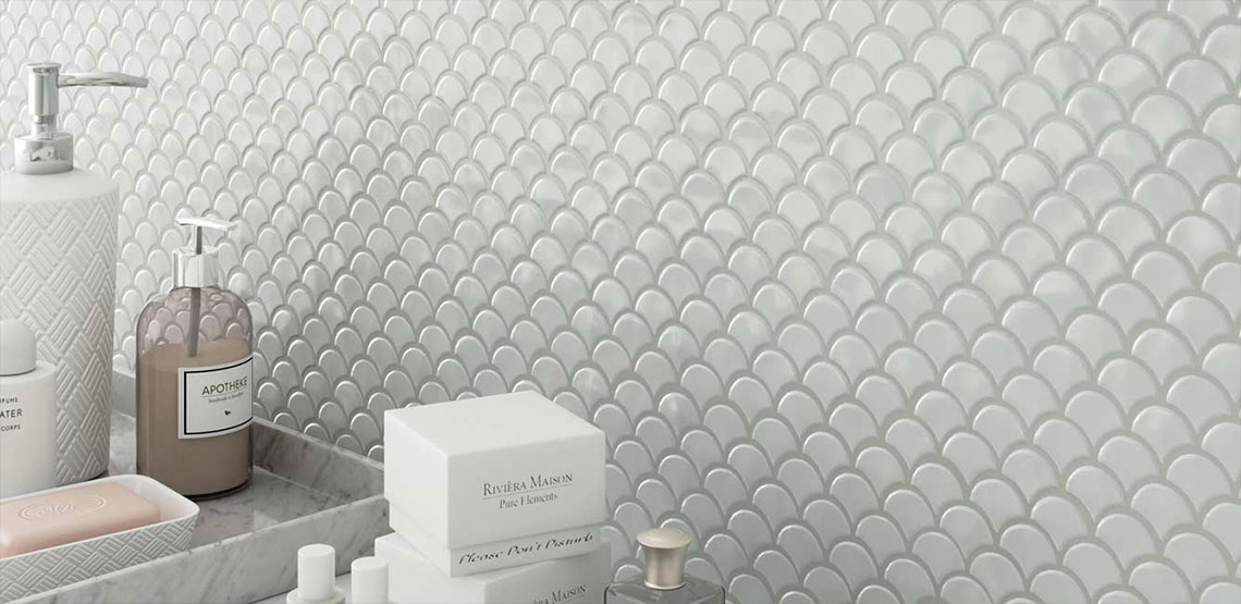 Waxman Soul BR White Glass Mosaic Tile